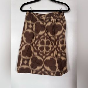 Tory Burch dip dye blur style pattern skirt silk blend